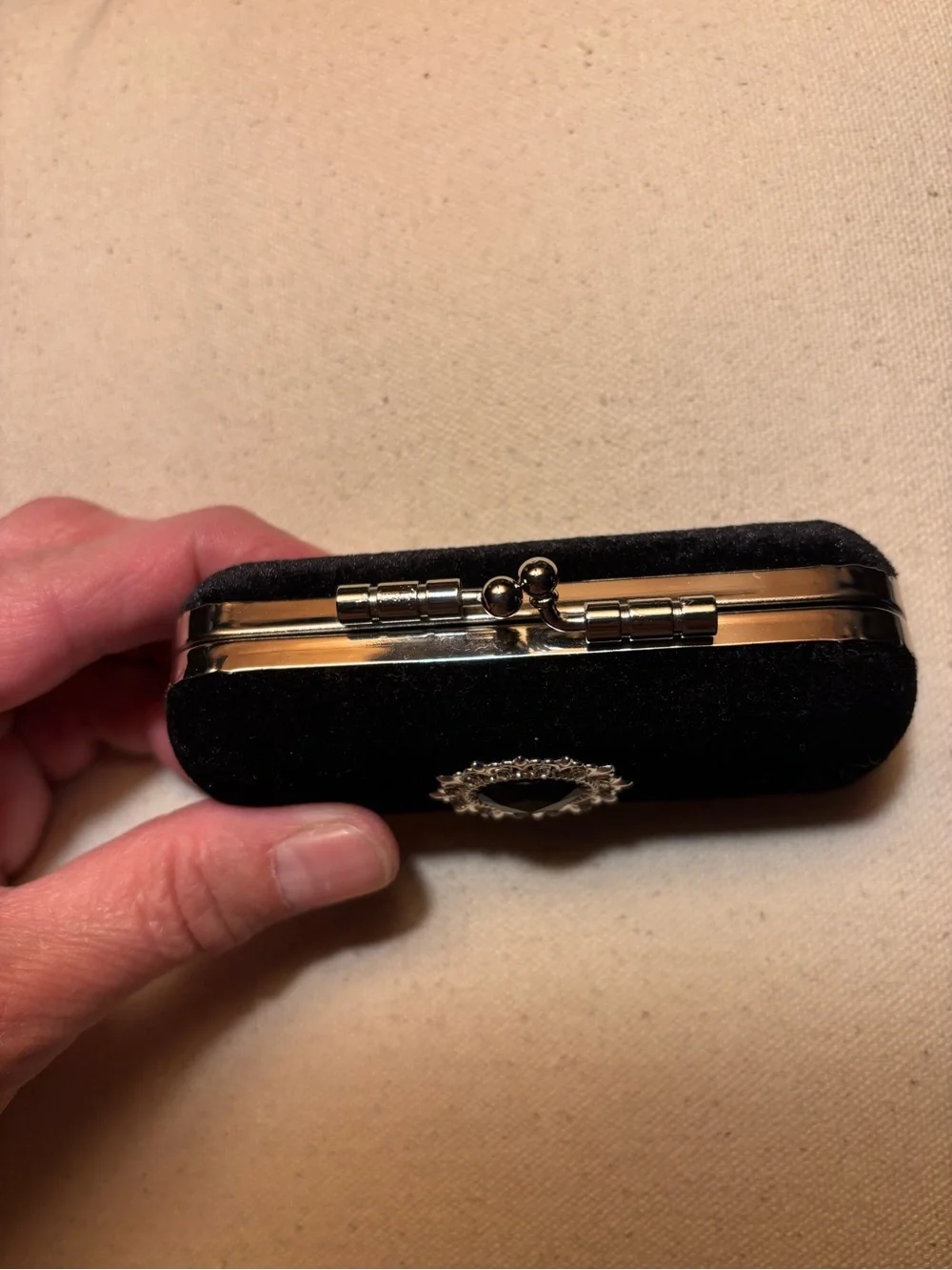 Seance Black Velvet Jeweled Compact